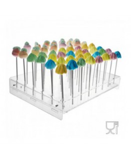 E-322 EPL - Porta Lollypops o cupcakes in plexiglass trasparente a 48 postazioni