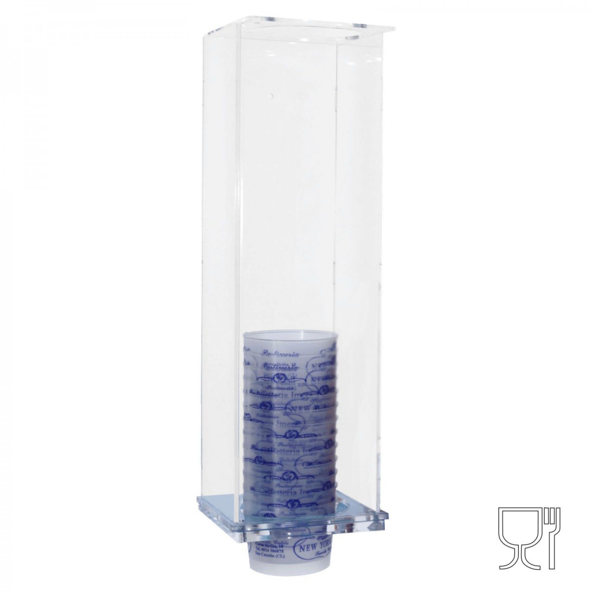 E-379 - Porta coppette in plexiglass trasparente da parete