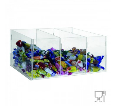 E-393 - Espositore in plexiglass trasparente da banco per caramelle e oggetti vari