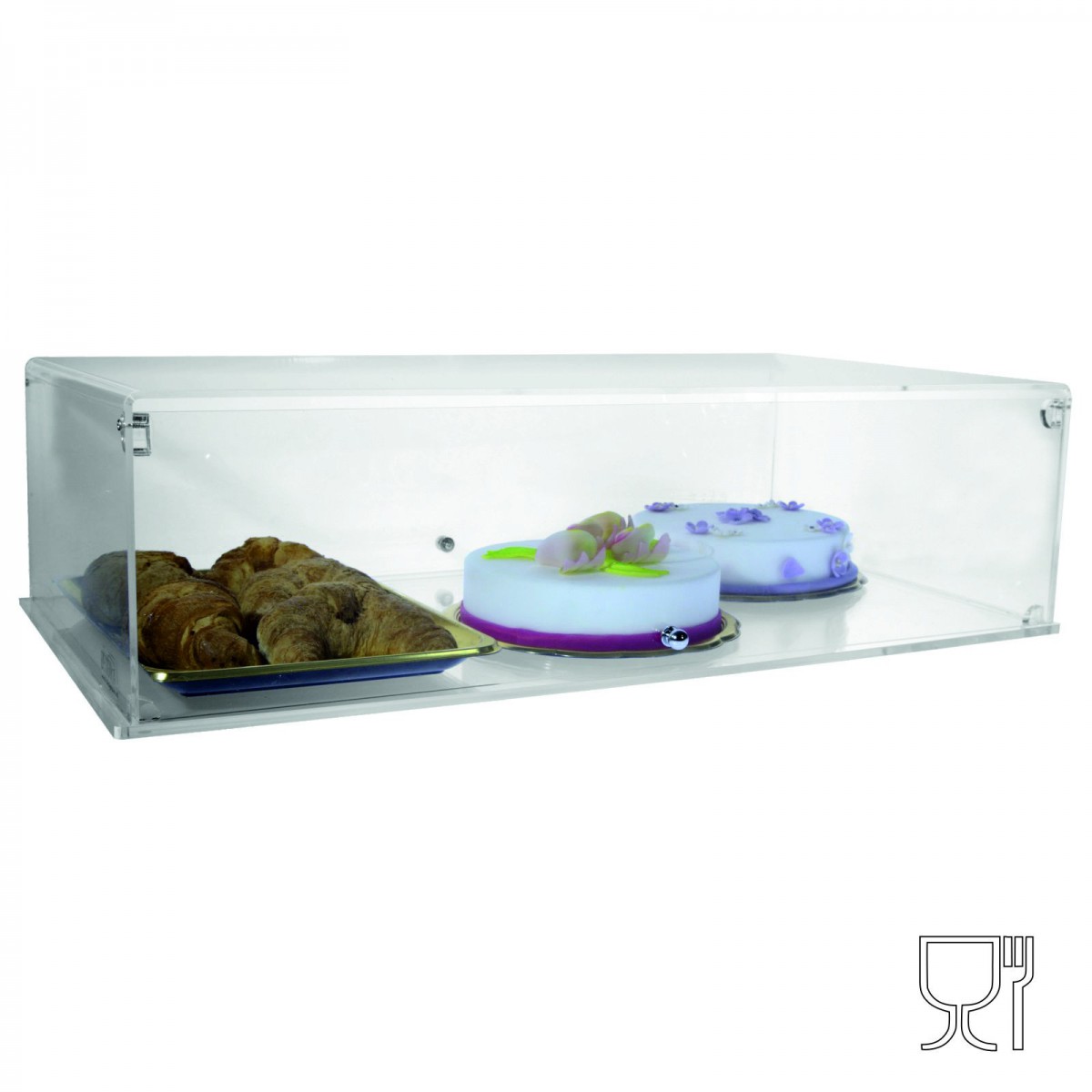 E-425 VB - Vetrina da banco bifacciale con sportelli - Misure: 58 x 34 x H25 cm