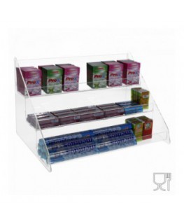 E-497 - Porta caramelle da banco in plexiglass trasparente Larghezza 36 cm.