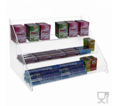 E-497 - Porta caramelle da banco in plexiglass trasparente Larghezza 36 cm.