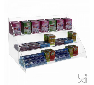 E-498 - Porta caramelle da banco in plexiglass trasparente - Larghezza 46 cm.
