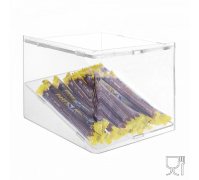 E-499 - Porta caramelle in plexiglass trasparente con Ripiano Inclinato