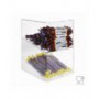 Transparante plexiglas snoephouder met schuine plank