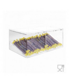 E-500 - Porta caramelle in plexiglass trasparente con Ripiano Inclinato