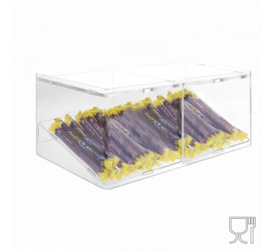 E-500 - Porta caramelle in plexiglass trasparente con Ripiano Inclinato