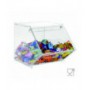 Clear acrylic candy bin with door and horizontal compartment