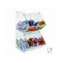 Transparent Plexiglass Candy Holder WITH Door and Horizontal Shelf