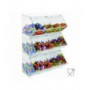 Porta caramelos de plexiglás transparente con puerta y estante horizontal