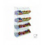Clear acrylic candy bin with door and horizontal compartments
