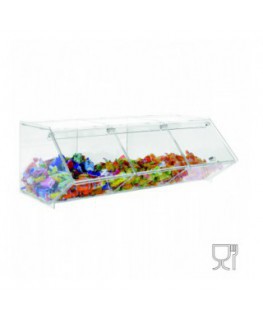 E-505 - Porta caramelle in plexiglass trasparente CON sportello e Ripiano Orizzontale
