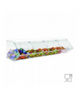 E-506 - Porta caramelle in plexiglass trasparente CON sportello e Ripiano Orizzontale
