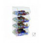 Transparante plexiglas snoephouder ZONDER deur met horizontale plank