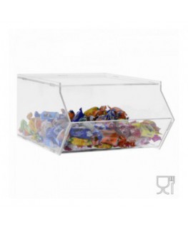E-509 - Porta caramelle in plexiglass trasparente SENZA sportello con Ripiano Orizzontale