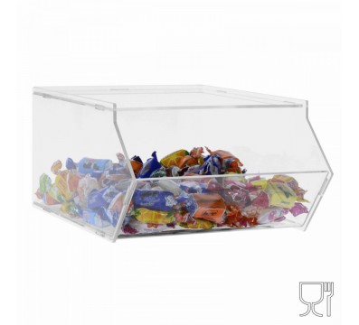 E-509 - Porta caramelle in plexiglass trasparente SENZA sportello con Ripiano Orizzontale
