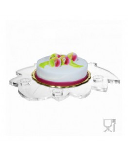 E-513 AL-B - Porta torta a forma di foglia - CM(LxPxH): 25x25x2