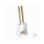 Soporte de plexiglás blanco para cono de helado con soporte para cuchara - CM (LxPxH): 25x26x81
