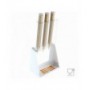 Porta coni gelato da banco in plexiglass bianco con porta cucchiaini - CM(LxPxH): 25x26x81