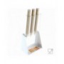 Soporte de plexiglás blanco para cono de helado con soporte para cuchara - CM (LxPxH): 25x26x81