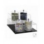 Transparante plexiglas korrel- of gritshouder met zwarte voet
