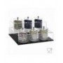 Transparante plexiglas korrel- of gritshouder met zwarte voet