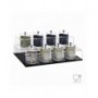 Transparante plexiglas korrel- of gritshouder met zwarte voet