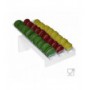 Witte en transparante plexiglas macaronhouder met schuine plank