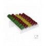 Witte en transparante plexiglas macaronhouder met schuine plank