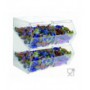 Transparante plexiglas snoephouder MET deur en schuine plank