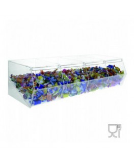 E-495 - Porta caramelle in plexiglass trasparente CON sportello e Ripiano Inclinato