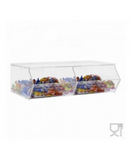 E-509 Bis - Porta caramelle in plexiglass trasparente SENZA sportello con Ripiano Orizzontale