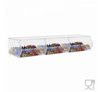 E-509 Ter - Porta caramelle in plexiglass trasparente SENZA sportello con Ripiano Orizzontale