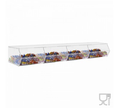 E-509 Quater - Porta caramelle in plexiglass trasparente SENZA sportello con Ripiano Orizzontale