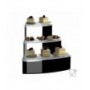 3-laags multifunctionele standaard/tafel in zwart en transparant plexiglas - Dikte 5 mm