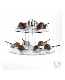 E-608 - Alzate multiuso in plexiglass trasparente a 2 ripiani - Spessore 4 mm