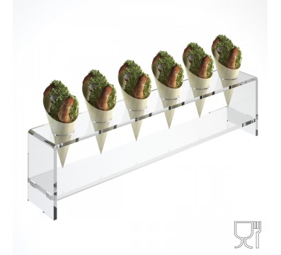 E-609 - Alzate multiuso in plexiglass trasparente per finger food - Spessore 5 mm