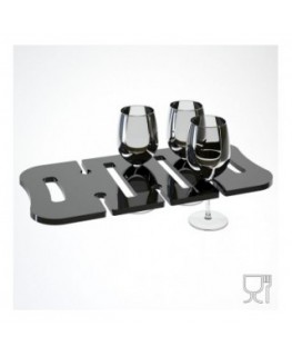 E-612 - Vassoi vino in plexiglass nero per bicchieri di spumante o vino - Spessore 10 mm