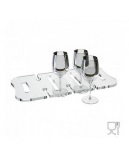 E-613 - Vassoi vino in plexiglass trasparente per bicchieri di spumante o vino - Spessore 10 mm