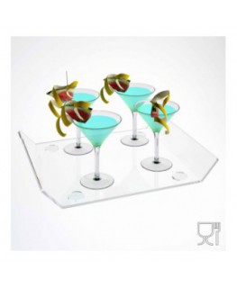 E-625 - Vassoio in plexiglass trasparente - Spessore 5 mm H 4.5 cm