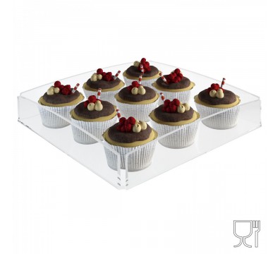 E-640 - Vassoio in plexiglass trasparente - Spessore 3 mm - H 5 cm