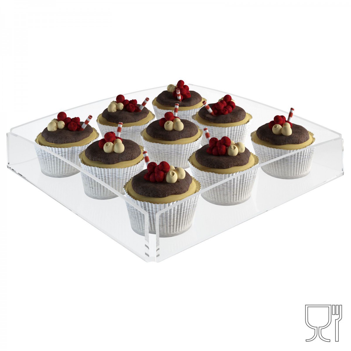 Vassoio in plexiglass trasparente - Spessore 3 mm - H 5 cm