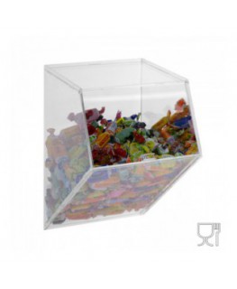 E-651 - Porta caramelle da parete in plexiglass trasparente CON sportello