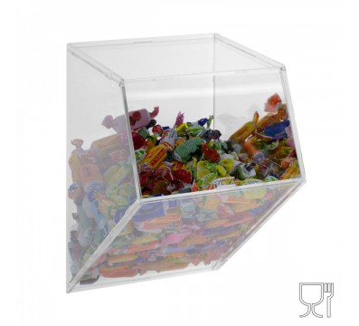 E-651 - Porta caramelle da parete in plexiglass trasparente CON sportello