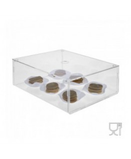 E-655 VET - Vetrinetta in plexiglass trasparente con coperchio superiore estraibile - Misure L 35 x P 25 x H 11.5 cm