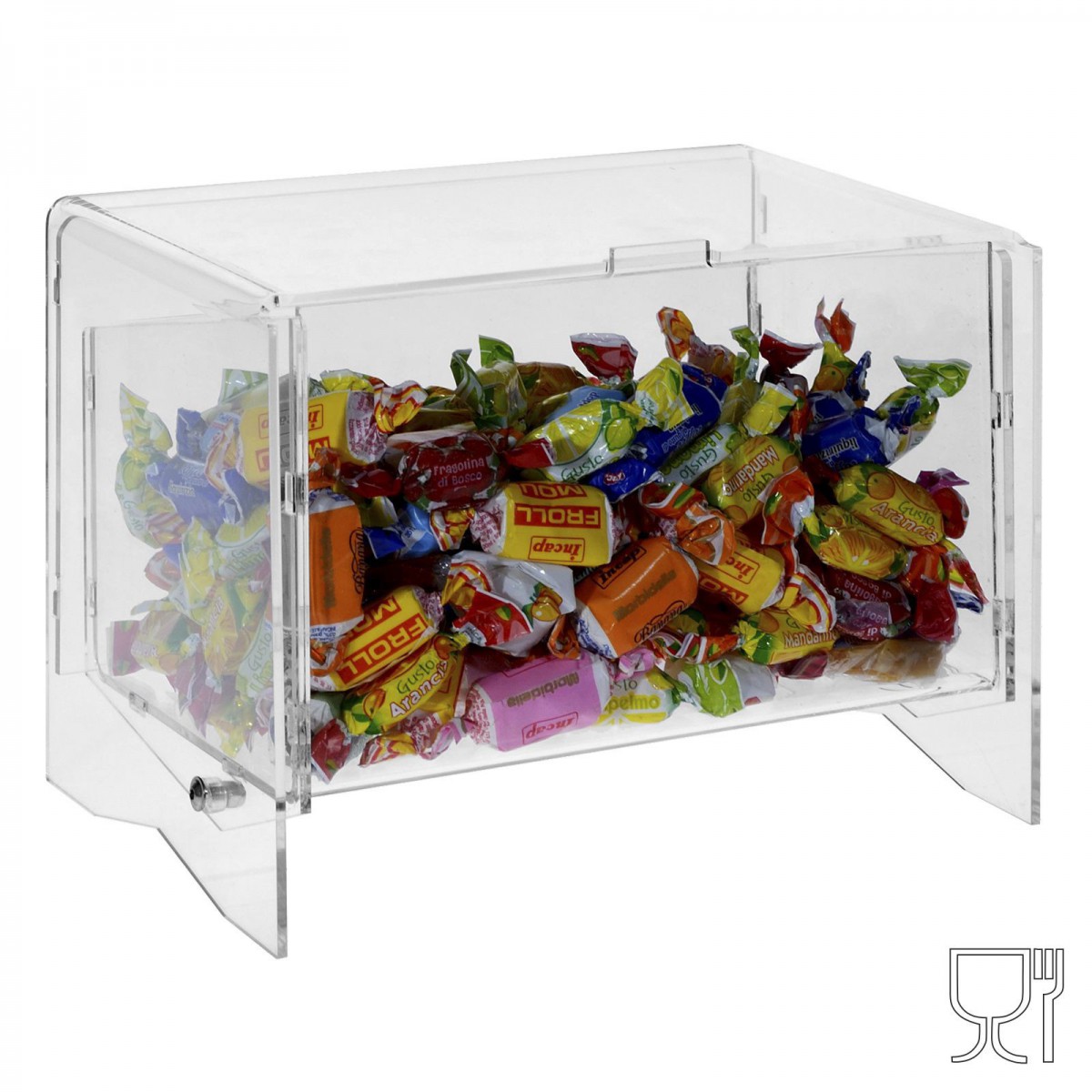 Contenitore e portacaramelle  in plexiglass trasparente