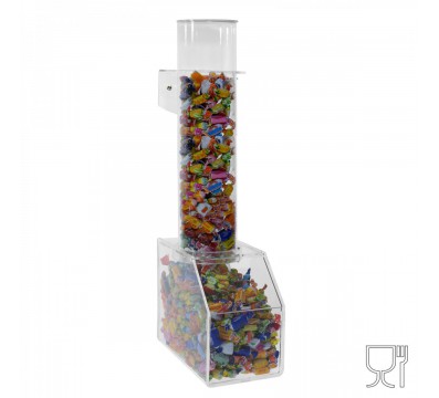 E-658 - Porta caramelle da banco in plexiglass trasparente CON sportello