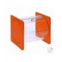 Circular section candy holder in transparent plexiglass with sides in satin Orange