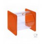 Portacaramelle sezione circolare in plexiglass trasparente e con pannelli laterali in plexiglass satinato Arancione