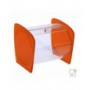 Circular section candy holder in transparent plexiglass with sides in satin Orange